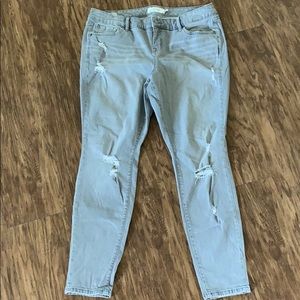 Torrid Light Gray Distressed Skinny Jean